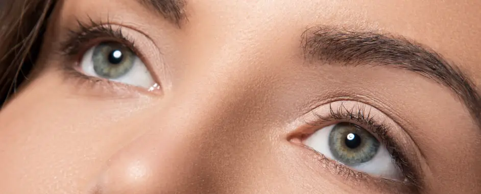 Before eyelash extension treatment at SangKent Beauty House showing the client's natural eyelashes before professional lash enhancement.